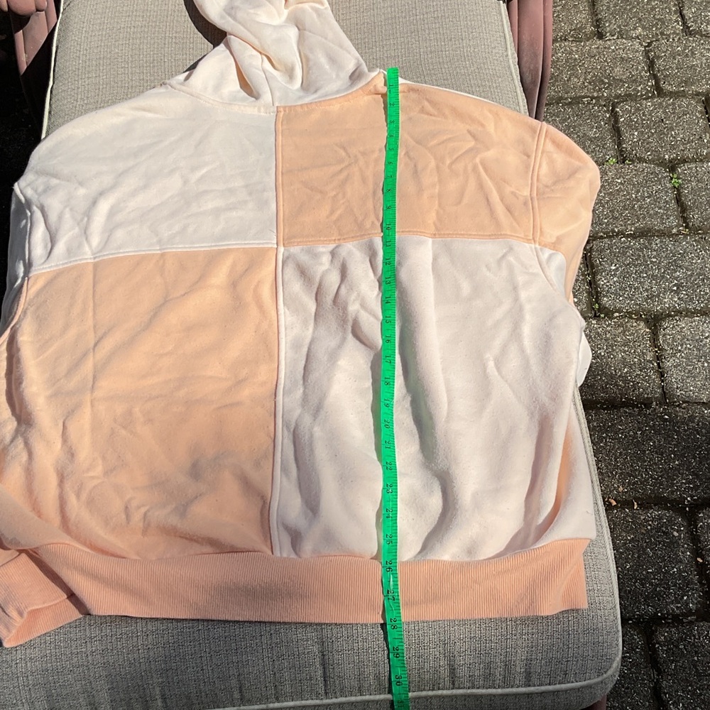 Smashing Pumpkins Upcycled Peach and White Graphic Hoodie, 3X - Picture 6 of 10